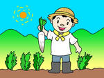 「農業・農家・自家菜園・農作業・兼業農家・専業農家 他」キーワードのイラスト 